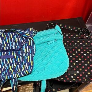 Vera Bradley Crossbody Bags - Blue, Teal, Black with Patterns